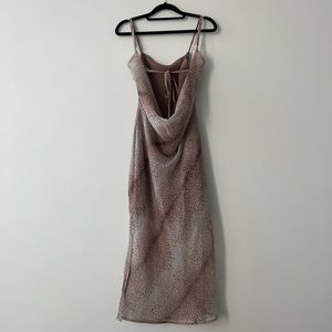 ANIMAL PRINT COWL NECK SLIP DRESS TIE BACK | F21